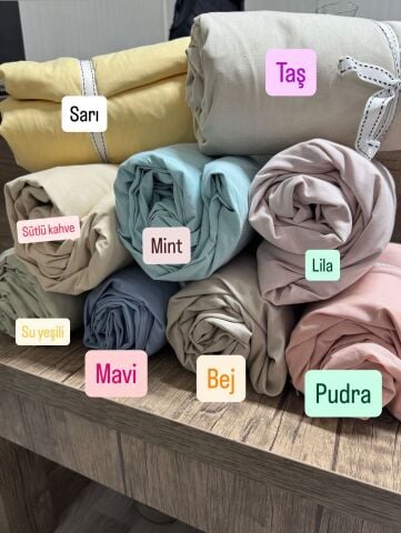 120x200 Kampanyalı %100 Pamuk Lastikli Çarşaf (2 Adet Renk Seçiniz )
