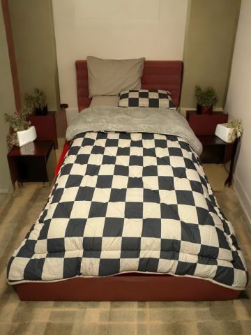 Tek Kişilik Welsoft Pufidik Uyku Seti Bej Dama