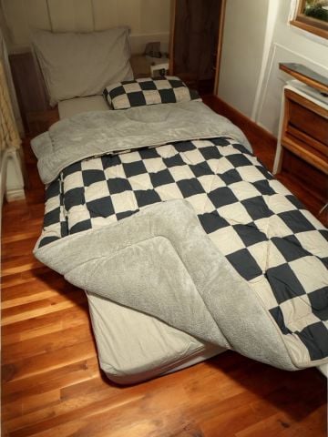 Tek Kişilik Welsoft Pufidik Uyku Seti Bej Dama