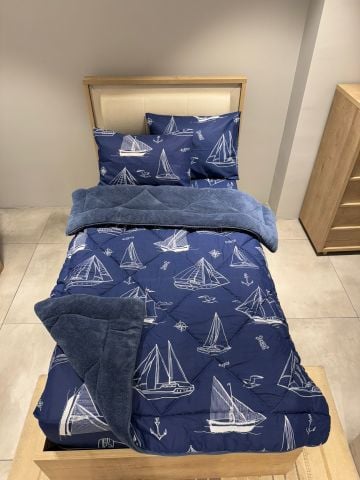 Tek Kişilik Welsoft Pufidik Uyku Seti Lacivert Marine