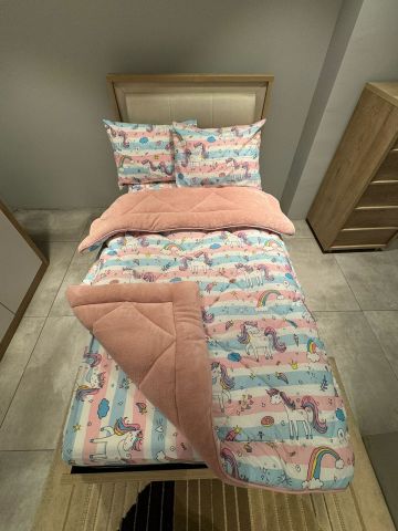 Tek Kişilik Welsoft Pufidik Uyku Seti Pudra Pegasus