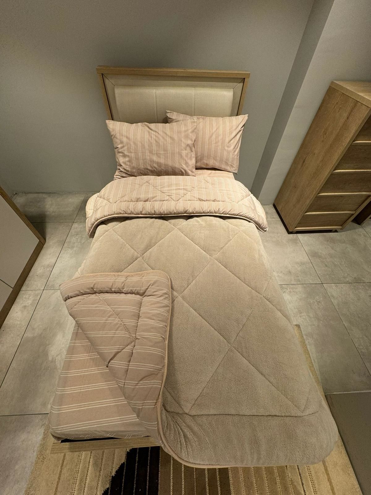 Tek Kişilik Welsoft Pufidik Uyku Seti Naturel Series Bej