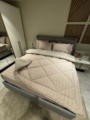 Çift Kişilik Welsoft Pufidik Uyku Seti Naturel Series Bej (Lastikli Çarşaflı)