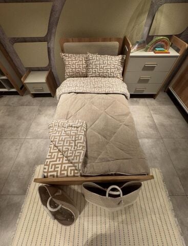 Tek Kişilik Welsoft Pufidik Uyku Seti Bej Labirent