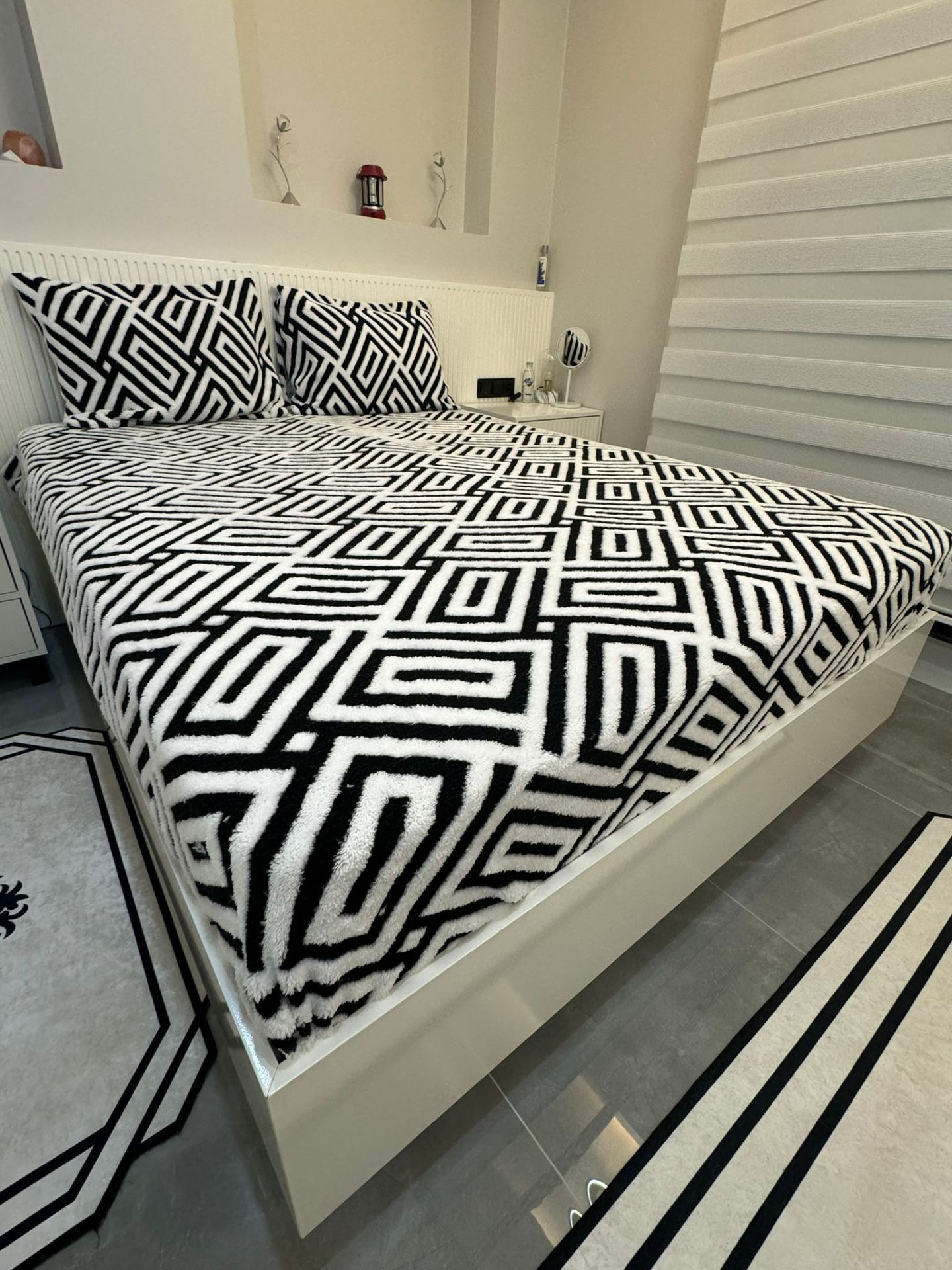 Violacasa Lastikli Kuzu Tüyü Welsoft Çarşaf Zebra