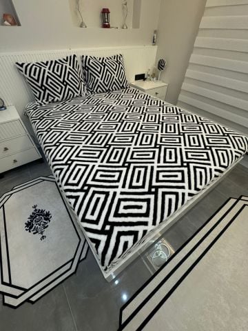 Violacasa Lastikli Kuzu Tüyü Welsoft Çarşaf Zebra