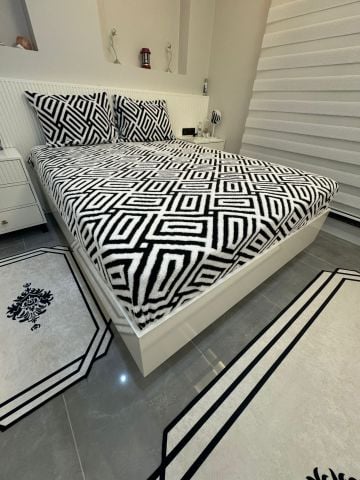 Violacasa Lastikli Kuzu Tüyü Welsoft Çarşaf Zebra