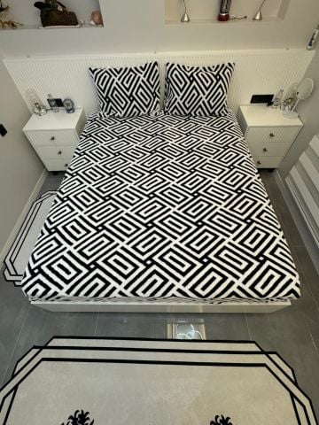 Violacasa Lastikli Kuzu Tüyü Welsoft Çarşaf Zebra