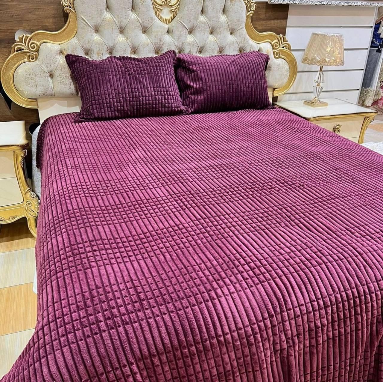 Merinos Modern Line Çift Kişilik Battaniye Seti Cherry
