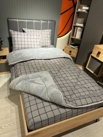 Tek Kişilik Welsoft Pufidik Uyku Seti Füme Kare