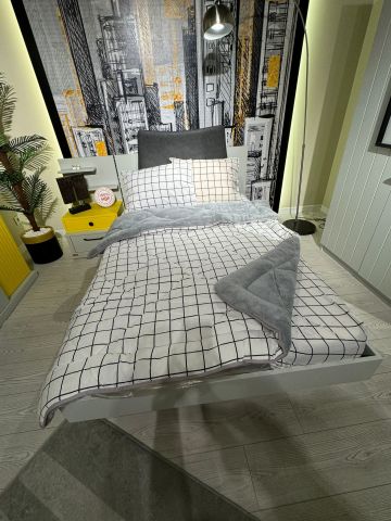 Tek Kişilik Welsoft Pufidik Uyku Seti Beyaz Kare