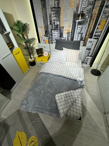 Tek Kişilik Welsoft Pufidik Uyku Seti Beyaz Kare