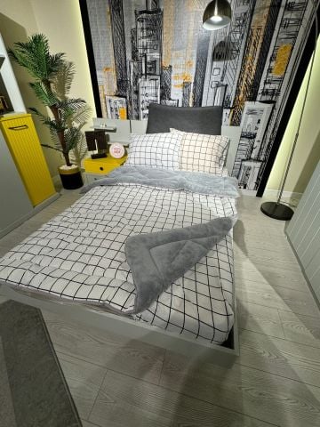 Tek Kişilik Welsoft Pufidik Uyku Seti Beyaz Kare