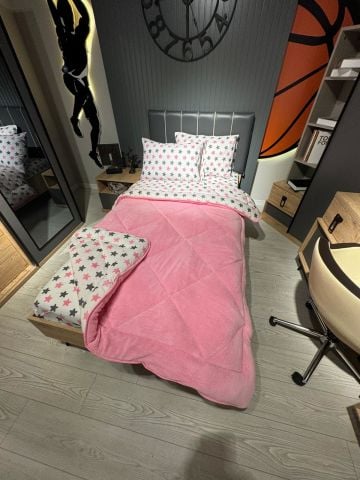 Tek Kişilik Welsoft Pufidik Uyku Seti Pembe Yıldız