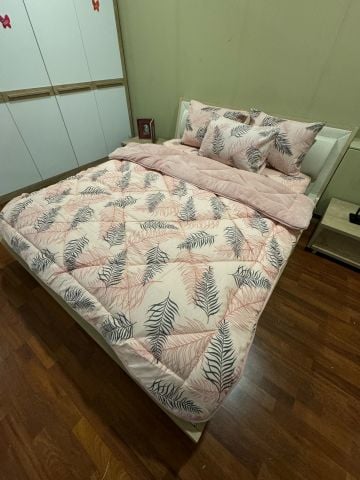 Çift Kişilik Welsoft Pufidik Uyku Seti Pudra Tüy (Lastikli Çarşaflı)