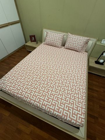 Çift Kişilik Welsoft Pufidik Uyku Seti Pudra Labirent (Lastikli Çarşaflı)