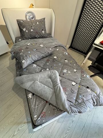Tek Kişilik Welsoft Pufidik Uyku Seti Uzay Gri