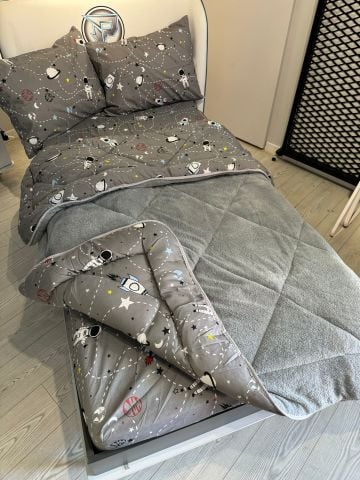 Tek Kişilik Welsoft Pufidik Uyku Seti Uzay Gri