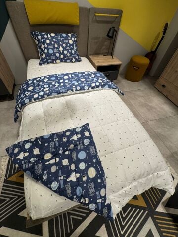 Tek Kişilik Ünlü Markaların Outlet Çarşaf Lastikli Uyku Seti Space
