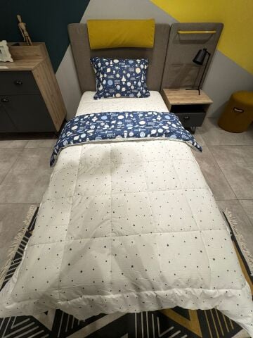 Tek Kişilik Ünlü Markaların Outlet Çarşaf Lastikli Uyku Seti Space