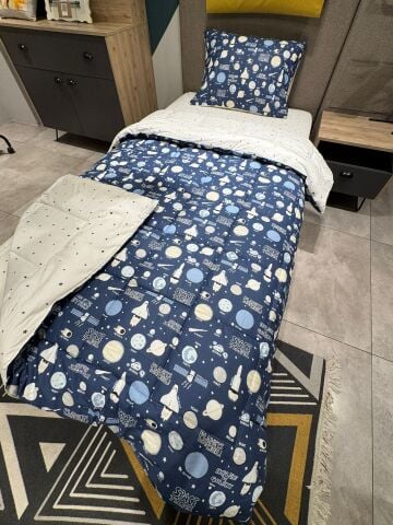 Tek Kişilik Ünlü Markaların Outlet Çarşaf Lastikli Uyku Seti Space
