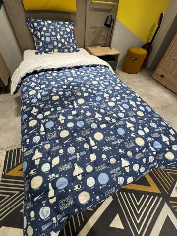 Tek Kişilik Ünlü Markaların Outlet Çarşaf Lastikli Uyku Seti Space