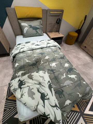 Tek Kişilik Ünlü Markaların Outlet Çarşaf Lastikli Uyku Seti Dinazor