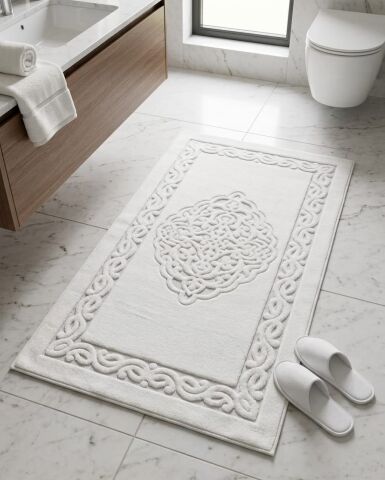 Ottoman %100 Pamuk Yıkanabilir Halı 80x150cm Ekru