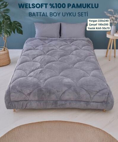Battal Boy Welsoft Midye Exclusive Uyku Seti Antrasit