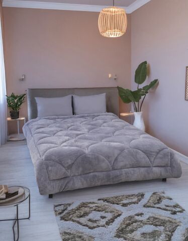 Exclusive Midye Çift Kişilik Welsoft Pufidik Uyku Seti Antrasit