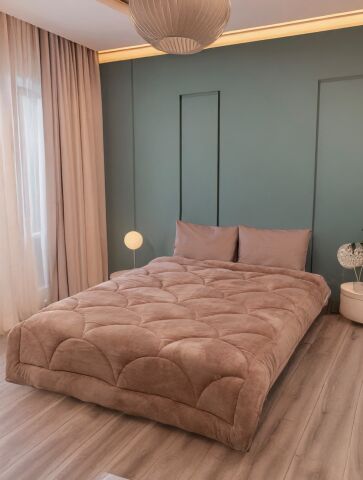 Exclusive Midye Çift Kişilik Welsoft Pufidik Uyku Seti Kahve