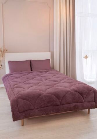 Exclusive Midye Çift Kişilik Welsoft Pufidik Uyku Seti Kül Moru