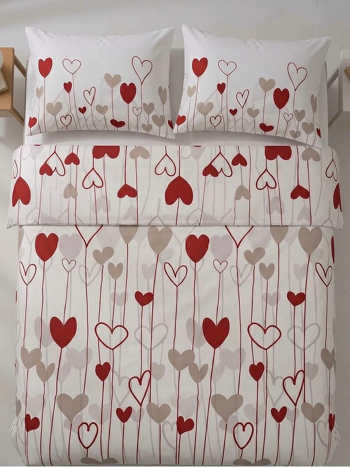 Ünlü Markaların Outlet Çift Kişilik Nevresim Takımı ( Çarşafı Lastikli) Lovers