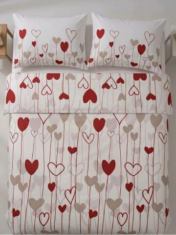 Ünlü Markaların Outlet Çift Kişilik Nevresim Takımı ( Çarşafı Lastikli) Lovers