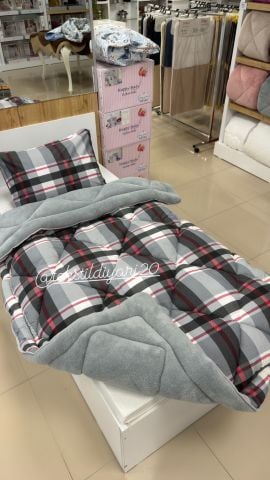 Tekstil Diyarı Tek Kişilik Çift Taraflı Welsoft Yorgan Ekose