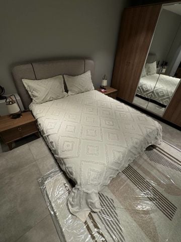 Violacasa Estiva Puffy Battal Boy Yatak Örtüsü Dailing Ekru