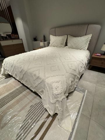 Violacasa Estiva Puffy Battal Boy Yatak Örtüsü Dailing Ekru