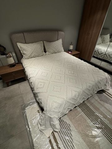 Violacasa Estiva Puffy Battal Boy Yatak Örtüsü Dailing Ekru