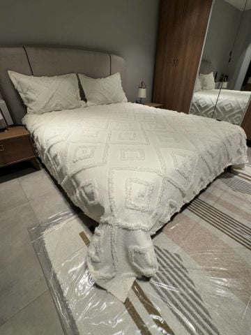 Violacasa Estiva Puffy Battal Boy Yatak Örtüsü Dailing Ekru