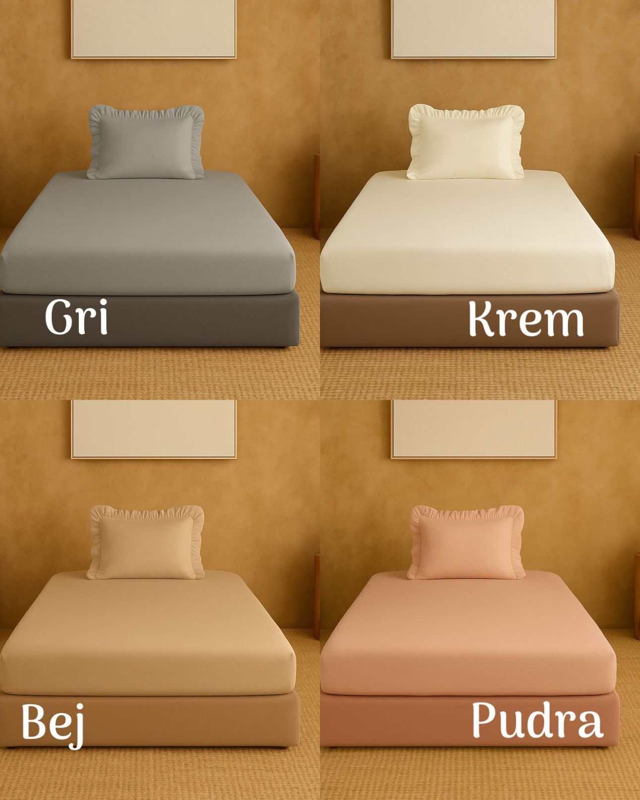 Tek Kişilik Prıvate Fırfırlı Lastikli Çarşaf Seti (2 adet) 120x200