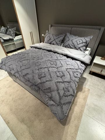 Eliza Çift Kişilik Puffy Uyku Seti ( Lastikli Çarşaflı) Dailing Antrasit