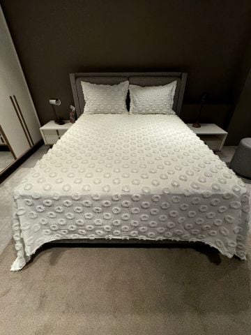 Violacasa Estiva Puffy Battal Boy Yatak Örtüsü Mucky Ekru