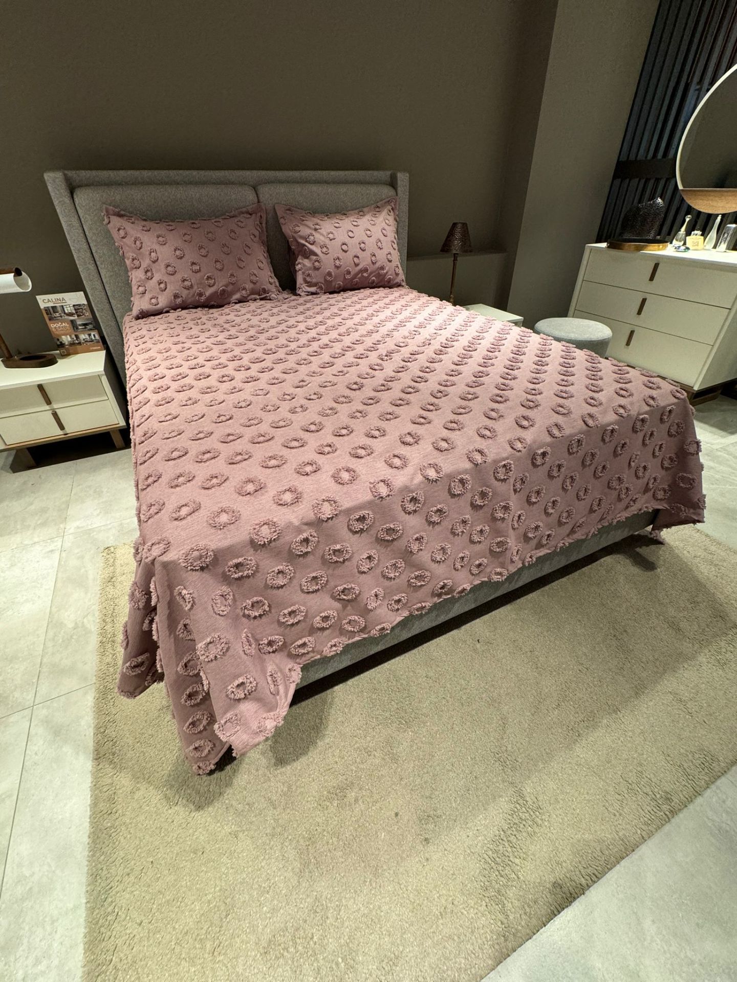 Violacasa Estiva Puffy Battal Boy Yatak Örtüsü Mucky Kül Moru