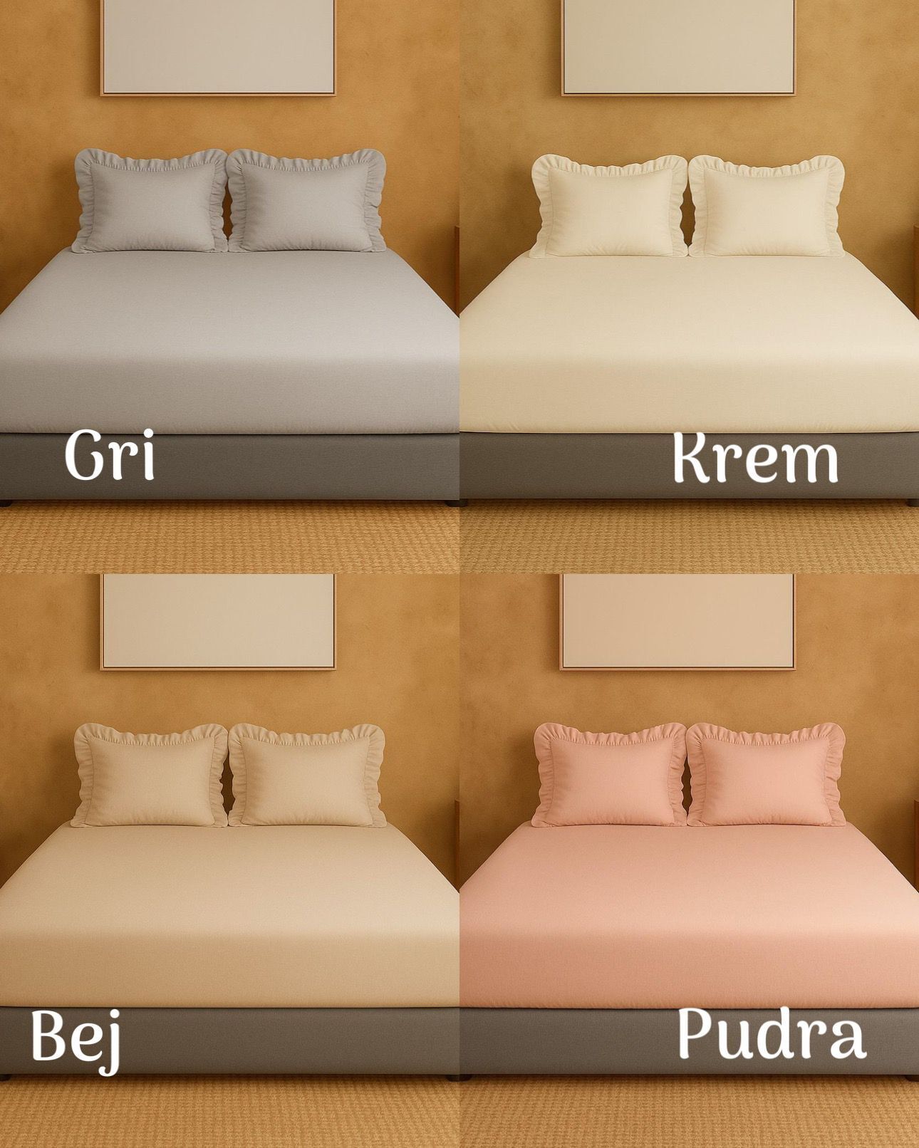 Battal Boy Prıvate Fırfırlı Lastikli Çarşaf Seti (2adet) 180x200