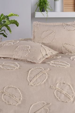 Violacasa Estiva Puffy Battal Boy Yatak Örtüsü Cappicuno Yaprak