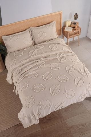 Violacasa Estiva Puffy Battal Boy Yatak Örtüsü Cappicuno Yaprak