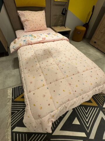 Tek Kişilik Ünlü Markaların Outlet Çarşaf Lastikli Uyku Seti Deniz Kızı