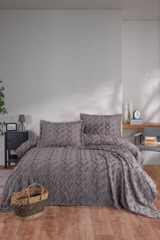 Violacasa Estiva Puffy Battal Boy Yatak Örtüsü Antrasit Jaqua