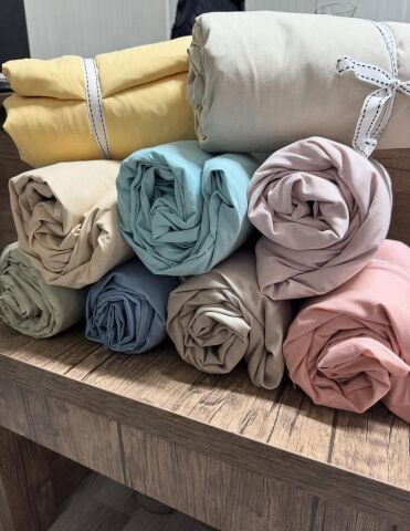 160x200 Kampanyalı Çift Kişilik %100 Pamuk Lastikli Çarşaf (2 Adet Renk Seçiniz )