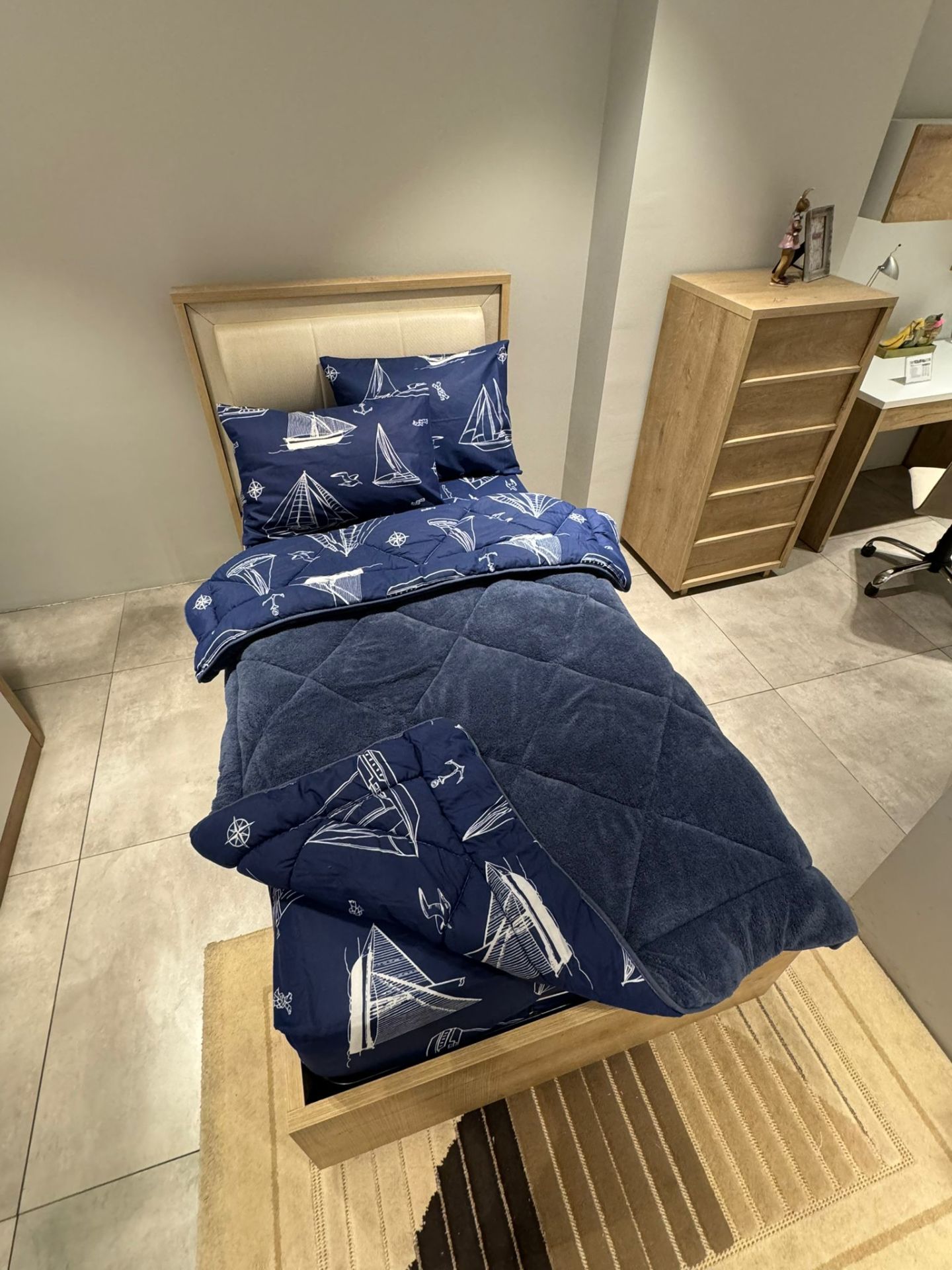 Tek Kişilik Welsoft Pufidik Uyku Seti Lacivert Marine